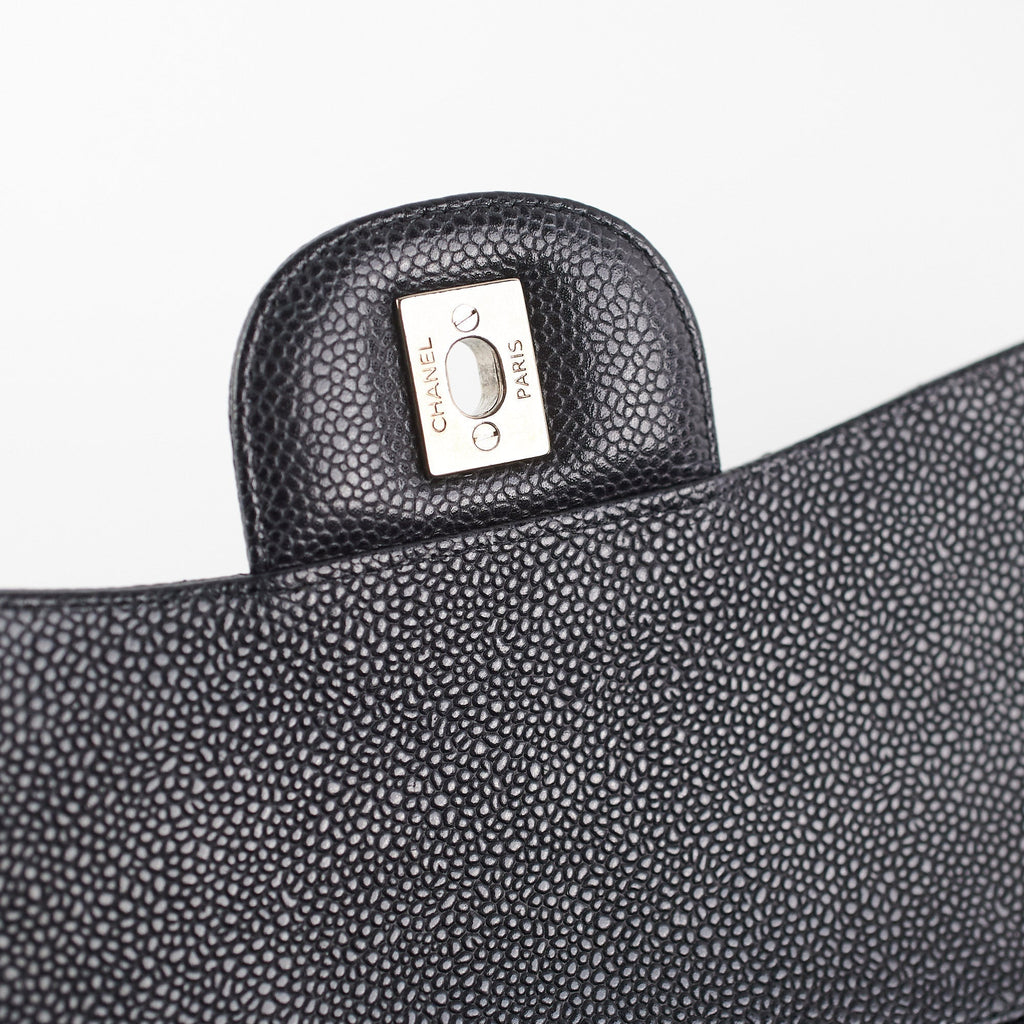 Chanel Quilted Caviar Double Flap Jumbo Black