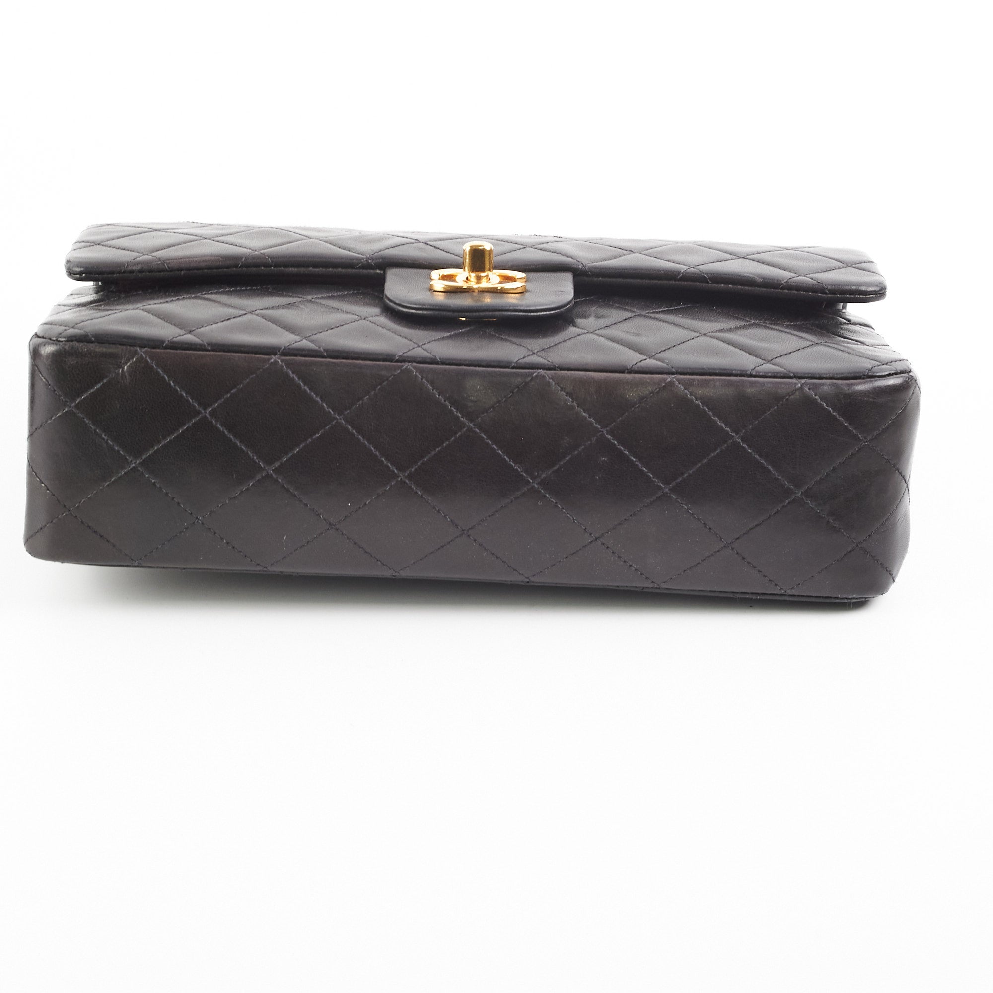 Chanel Vintage Classic Medium/Large 24K Gold Black