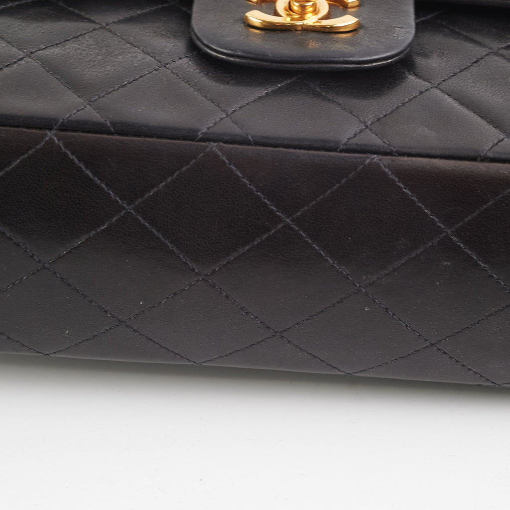 Chanel Vintage Classic Medium/Large 24K Gold Black