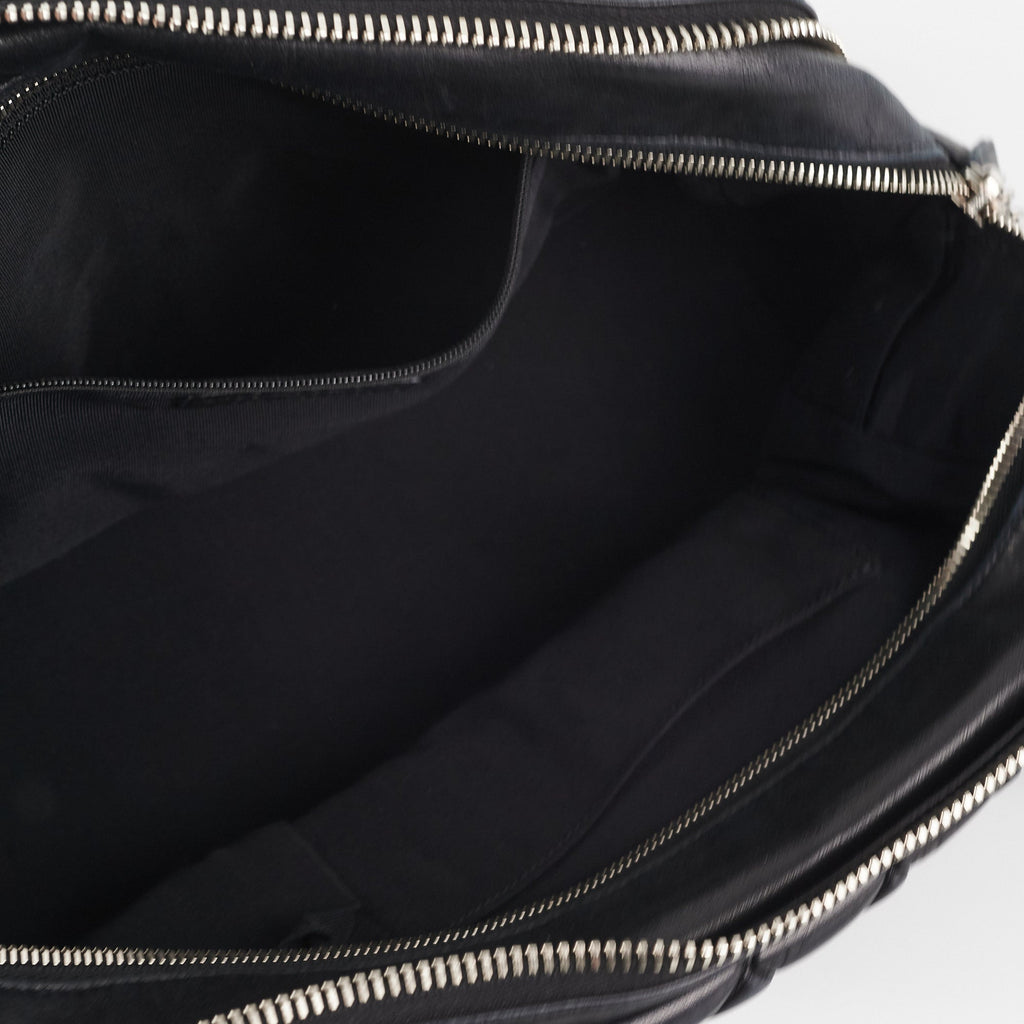 Chanel Quilted Bowling Handbag Black