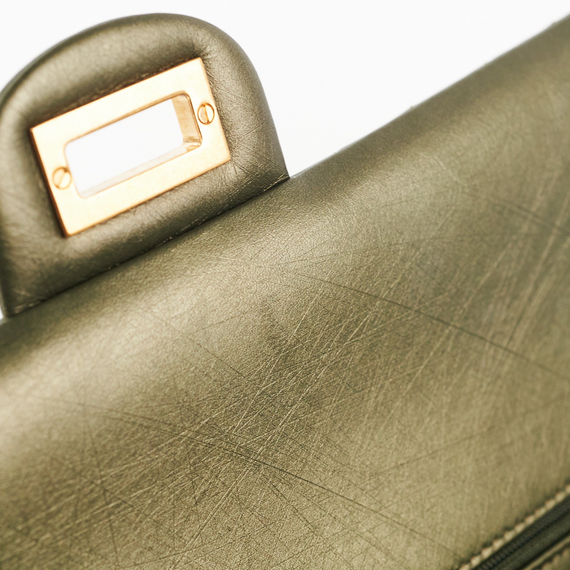 Chanel Chevron Reissue 226 Medium Khaki Green Metallic