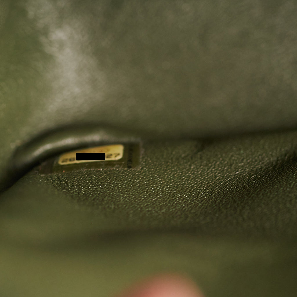 Chanel Chevron Reissue 226 Medium Khaki Green Metallic