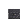 Chanel Black Quilted Lambskin Flap Wallet