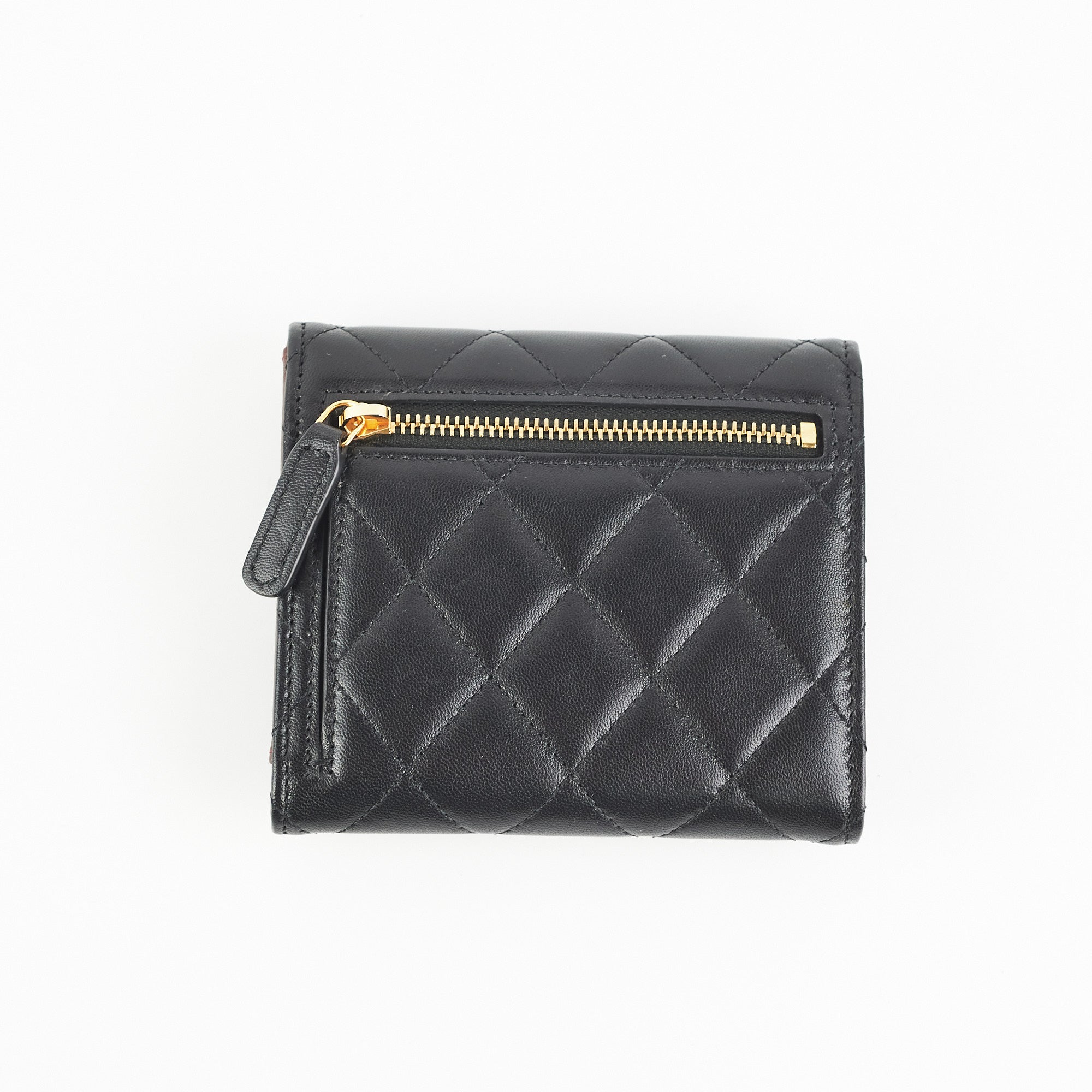 Chanel Black Quilted Lambskin Flap Wallet