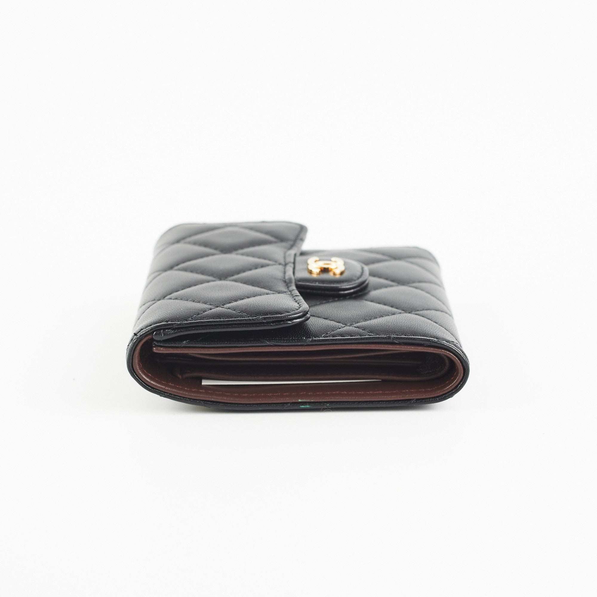 Chanel Black Quilted Lambskin Flap Wallet