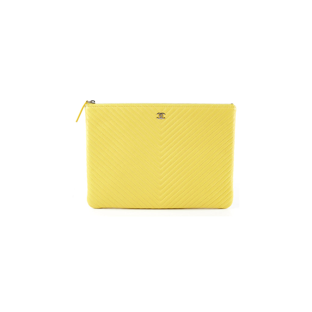 Chanel Chevron O Case Yellow