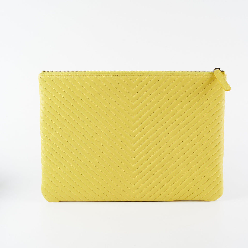 Chanel Chevron O Case Yellow