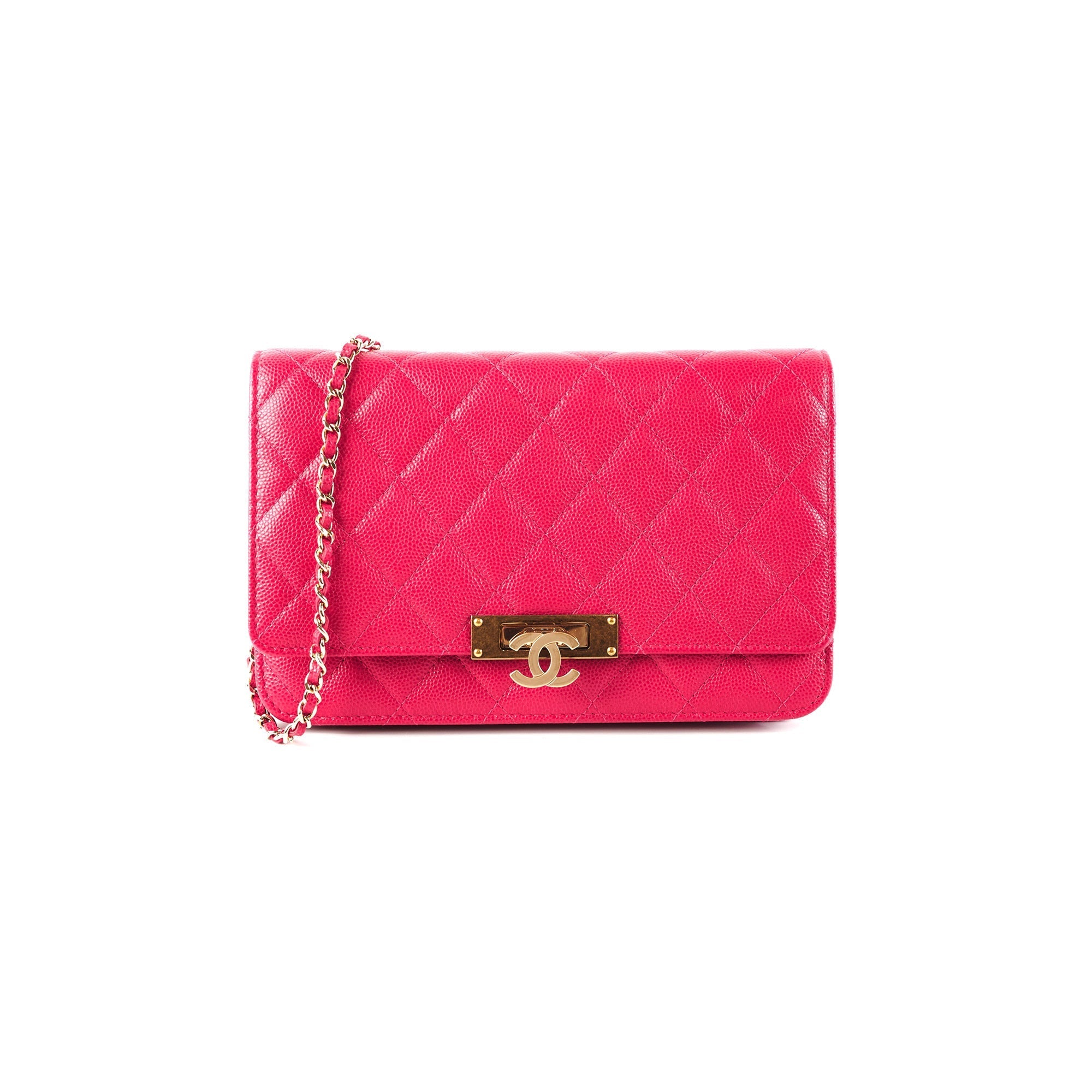 Chanel Caviar Wallet on Chain Pink