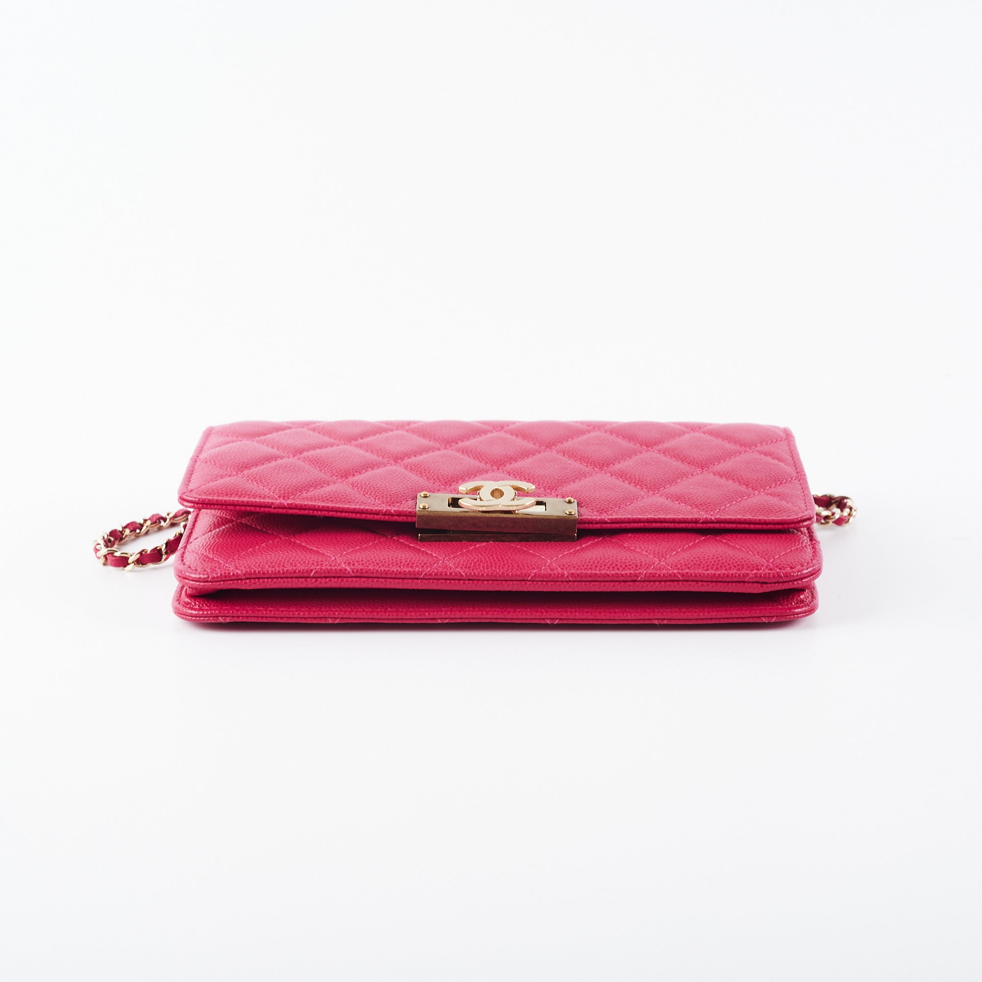 Chanel Caviar Wallet on Chain Pink