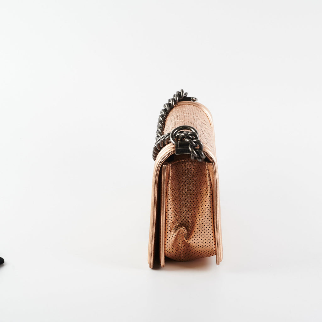 Chanel Boy Bag Perforated Rose Gold
