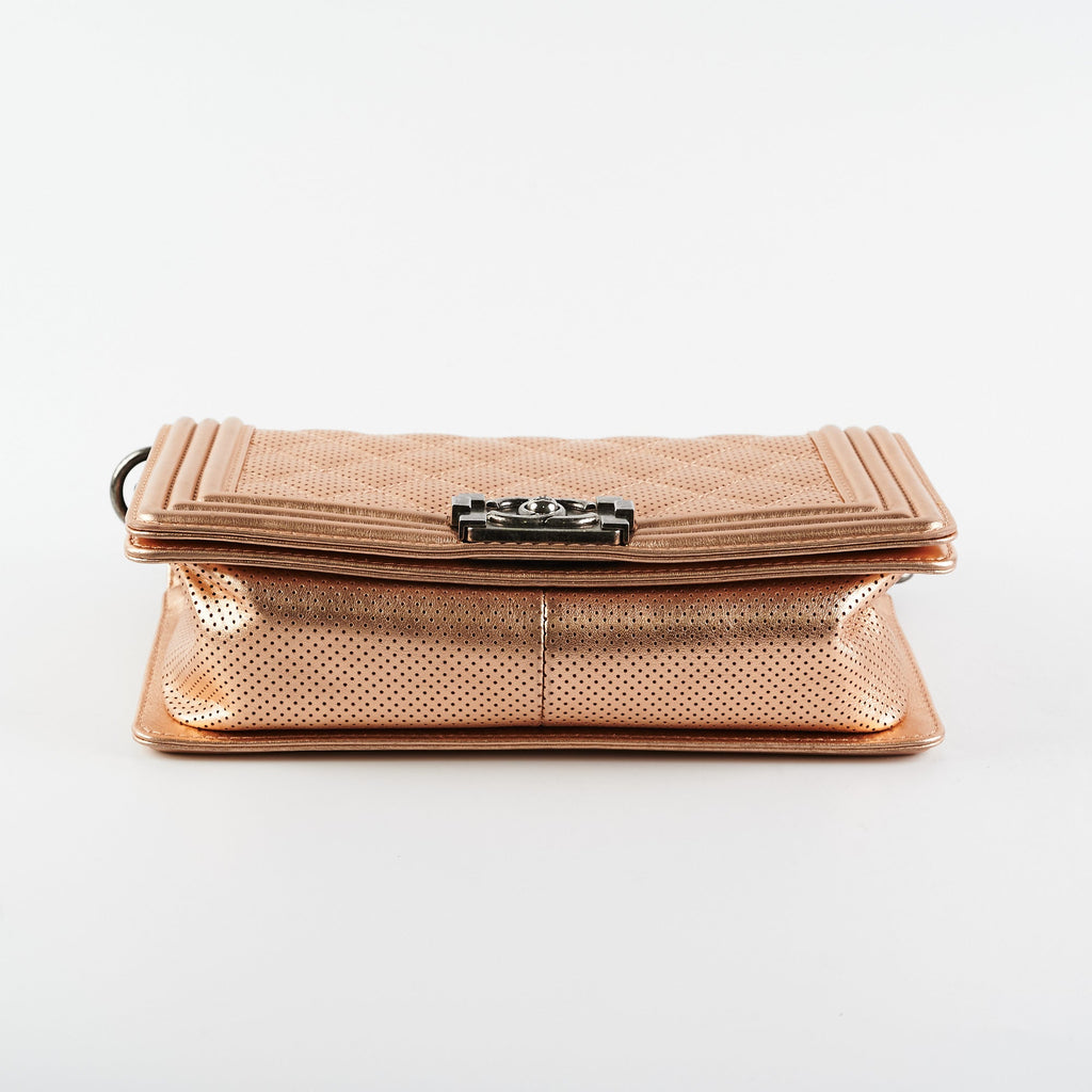 Chanel Boy Bag Perforated Rose Gold