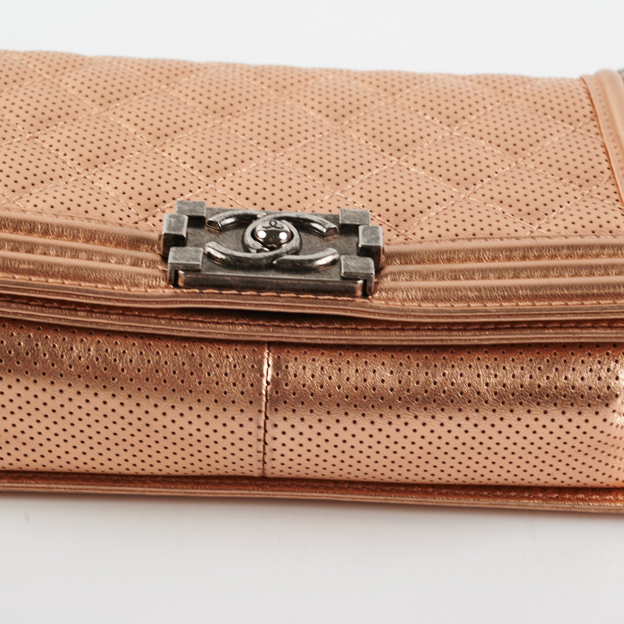 Chanel Boy Bag Perforated Rose Gold