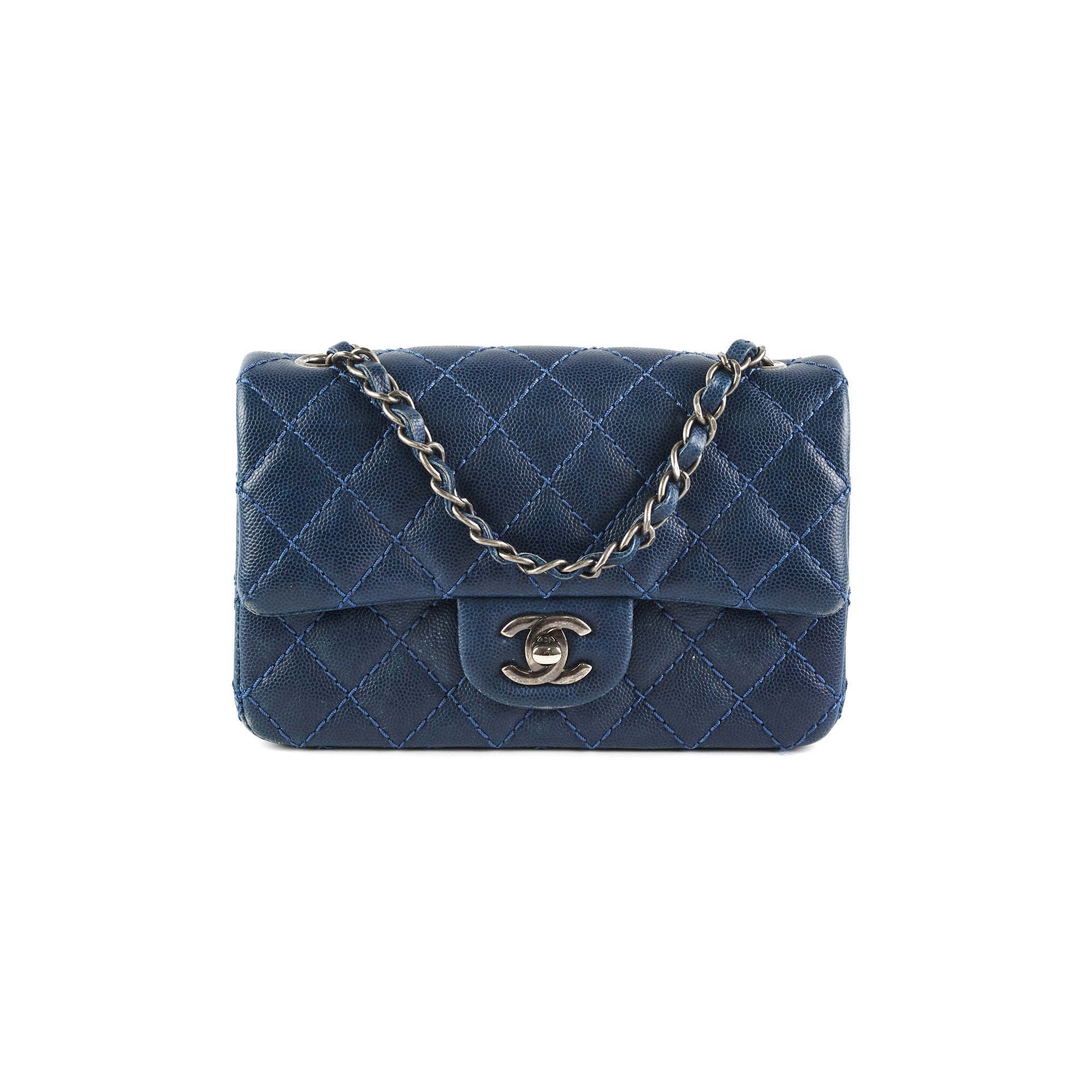 Chanel Mini Rectangular Blue Caviar