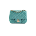 HOLD Chanel Quilted Mini Square Teal (Microchip)