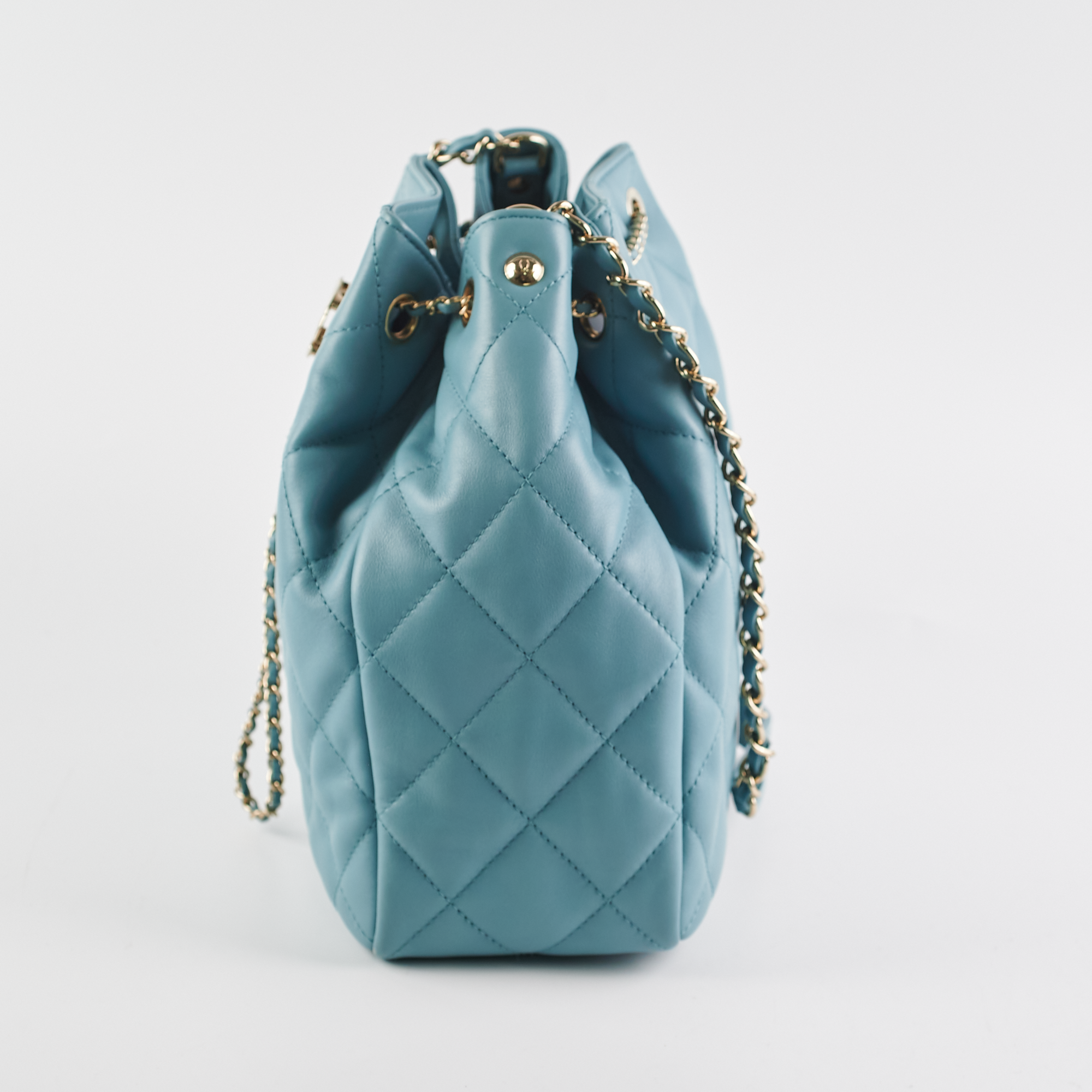 ITEM 16 - Chanel Drawstring Bucket Bag Light Blue