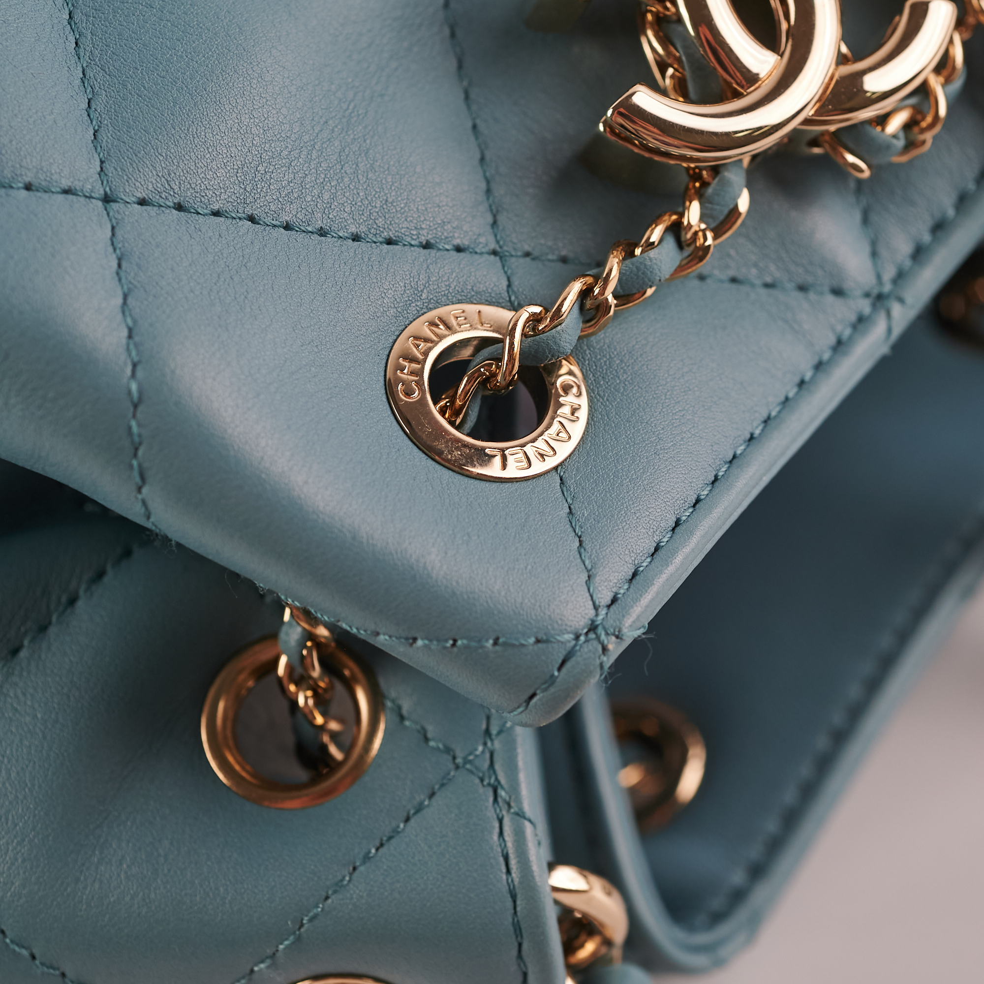 ITEM 16 - Chanel Drawstring Bucket Bag Light Blue