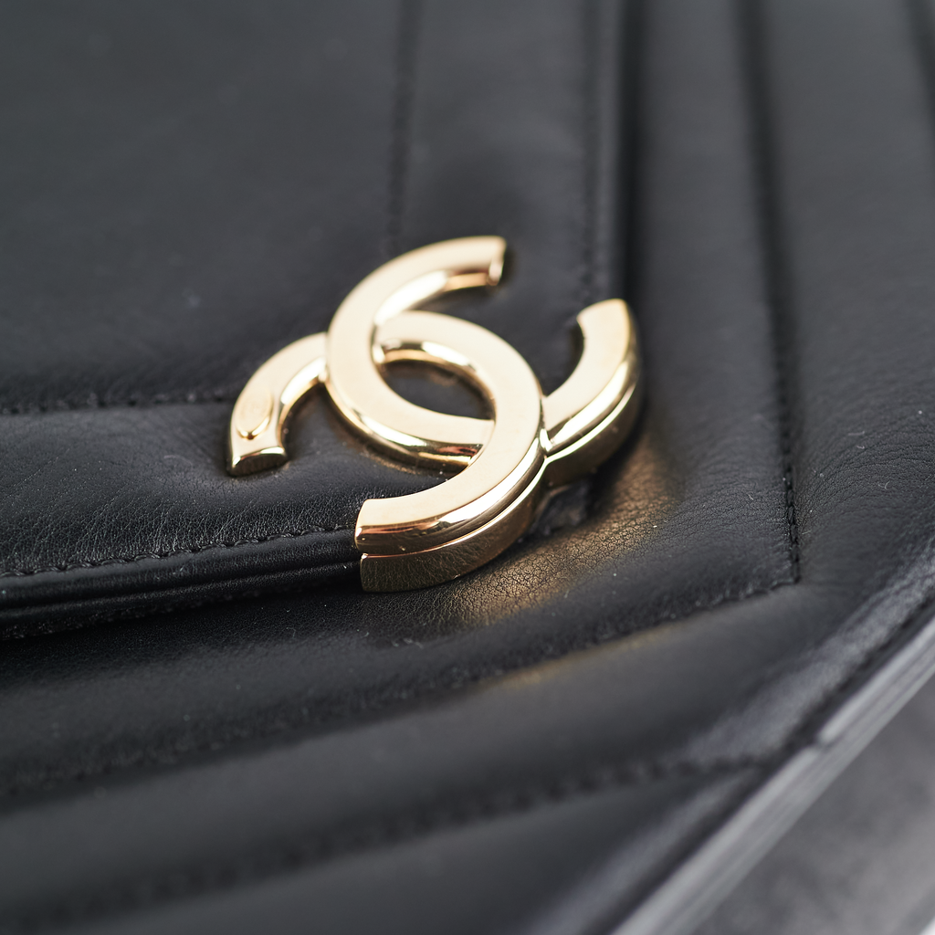 ITEM 5 - Chanel Chevron Crossbody Flap Bag Black