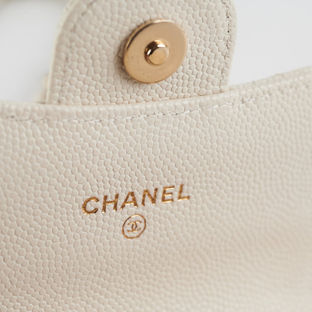Chanel Caviar Microbag White