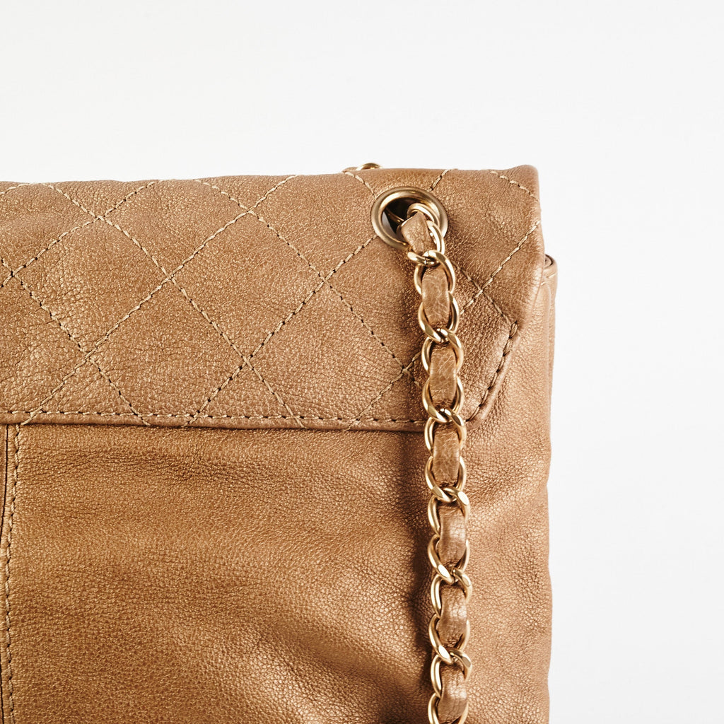 Chanel Shoulder Flap Bag Sand