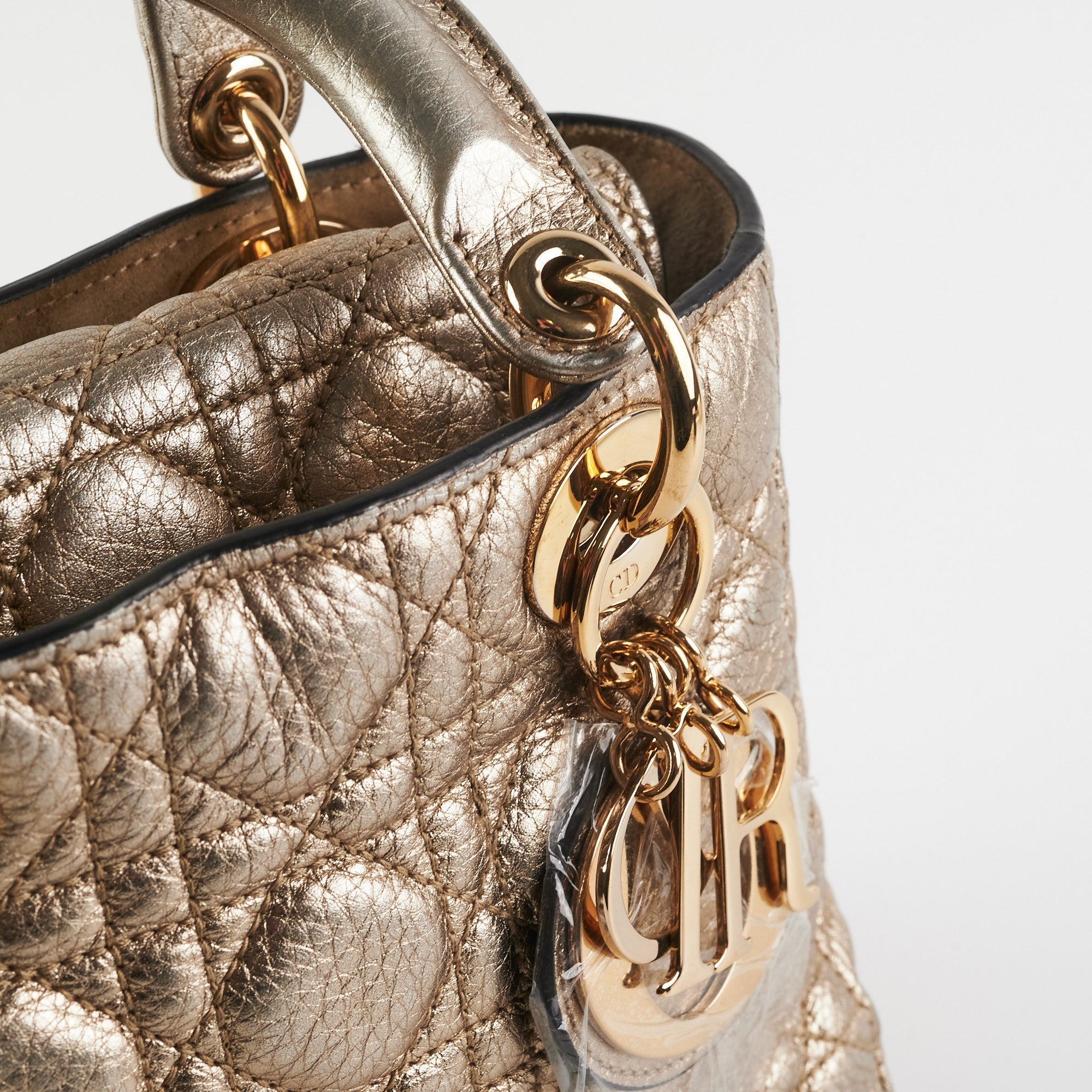 Dior Small Lady Dior Metallic Gold