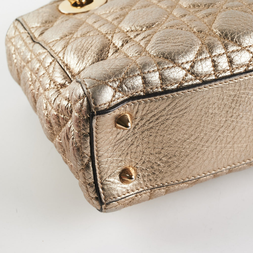 Dior Small Lady Dior Metallic Gold