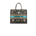 Christian Dior Large Black Multicolour Embroidery Book Tote
