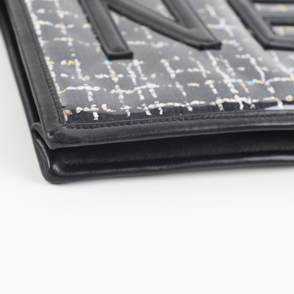 Chanel PVC Black Tweed Clutch
