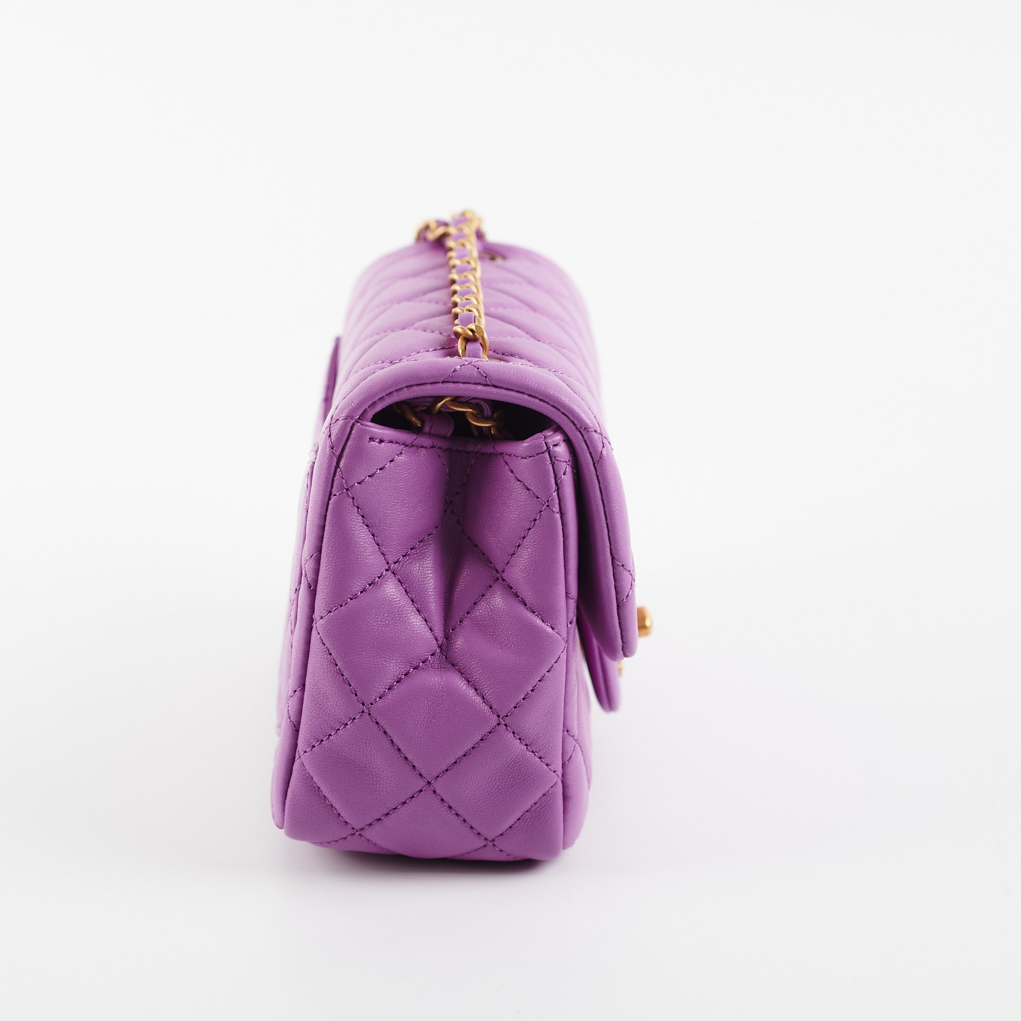 Chanel Purple Pearl Crush Square Lambskin Bag (Microchipped)