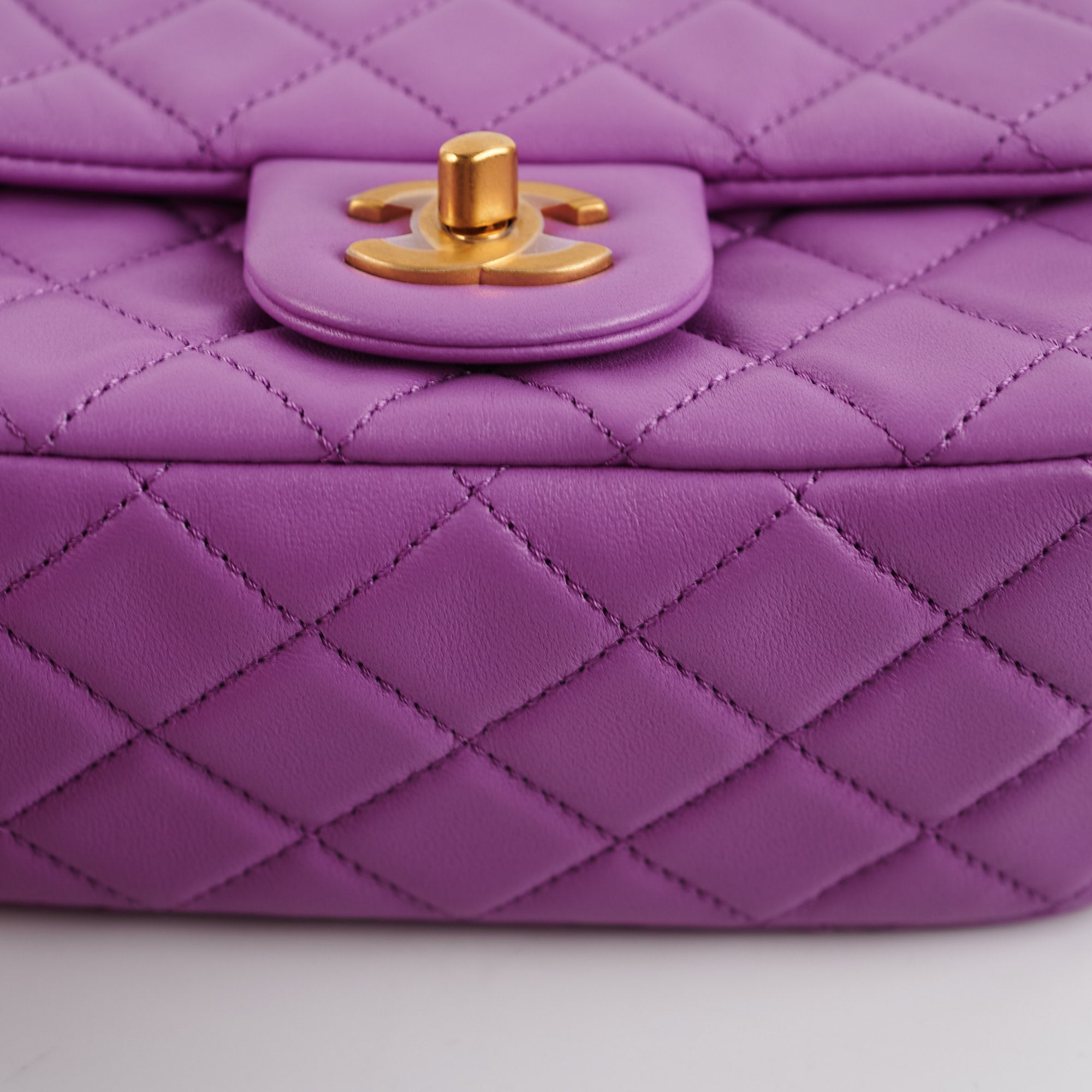 Chanel Purple Pearl Crush Square Lambskin Bag (Microchipped)