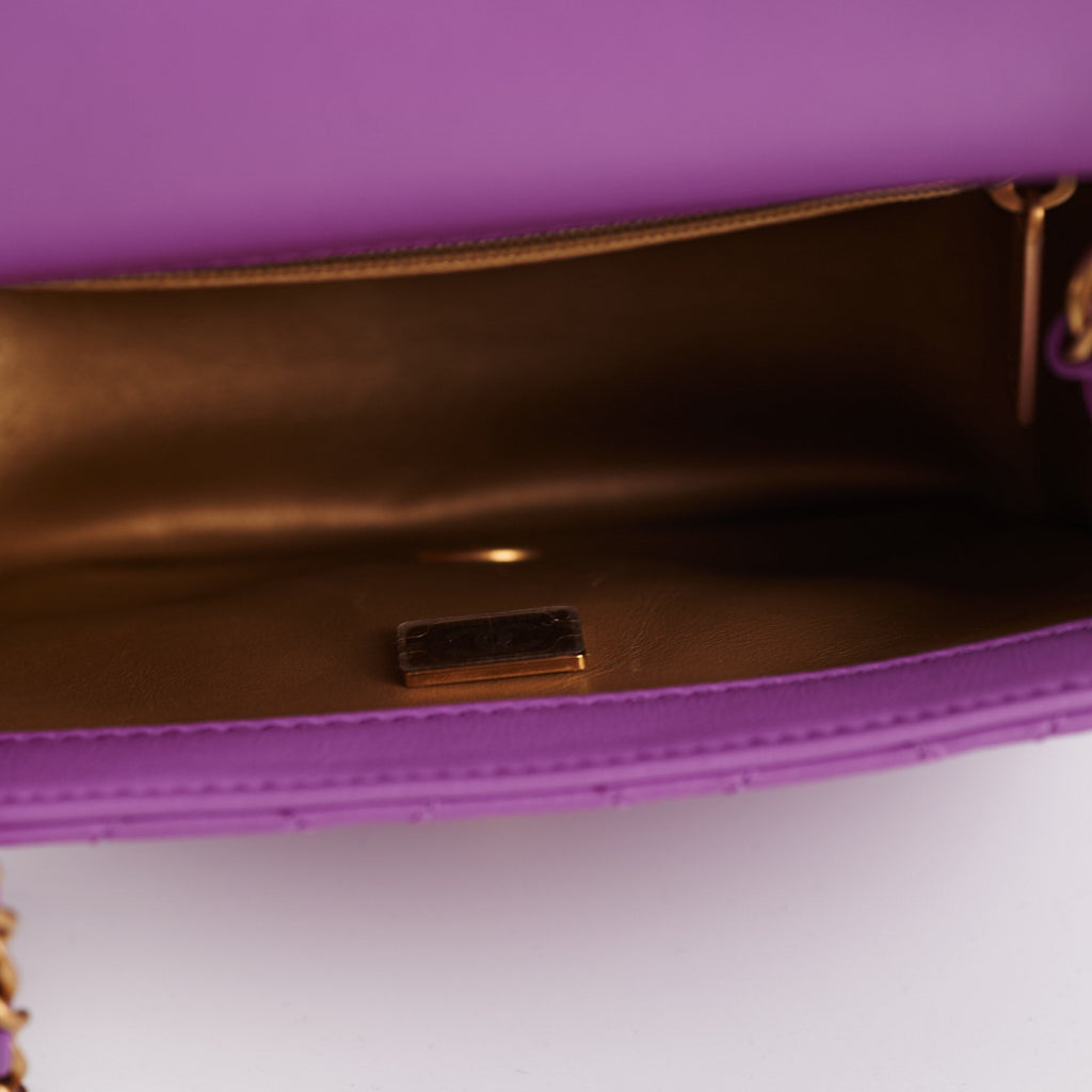 Chanel Purple Pearl Crush Square Lambskin Bag (Microchipped)