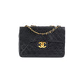 Chanel Vintage Maxi Jumbo Black 24K Gold