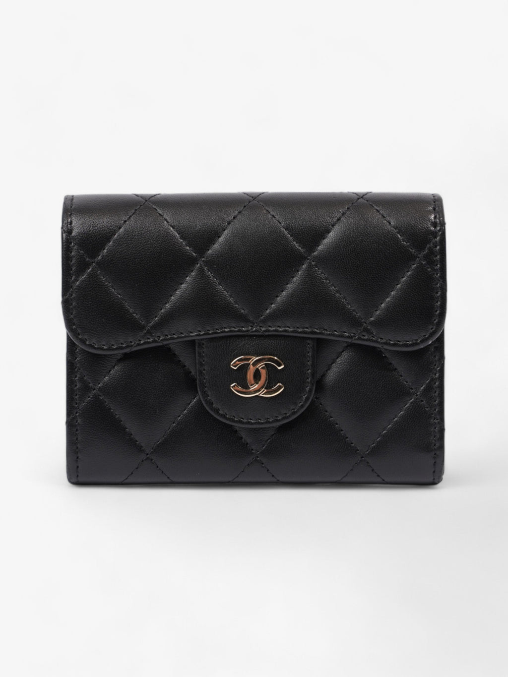 Chanel Classic Flap Card Holder Black Lambskin Leather