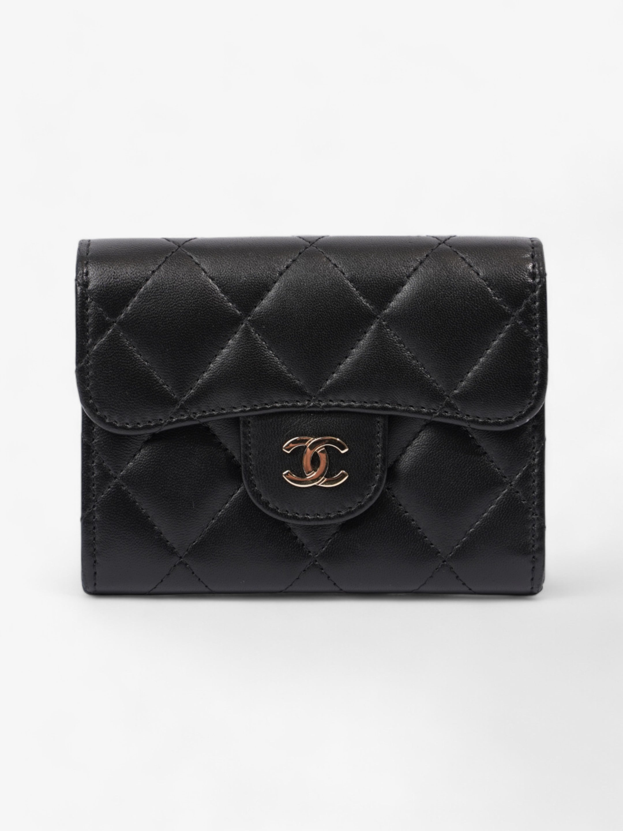 Chanel Classic Flap Card Holder Black Lambskin Leather