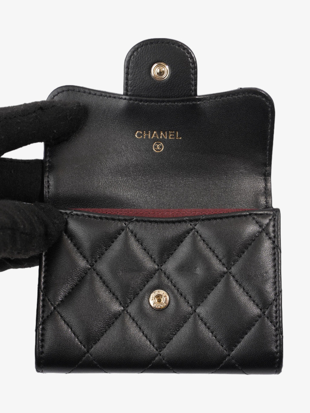Chanel Classic Flap Card Holder Black Lambskin Leather