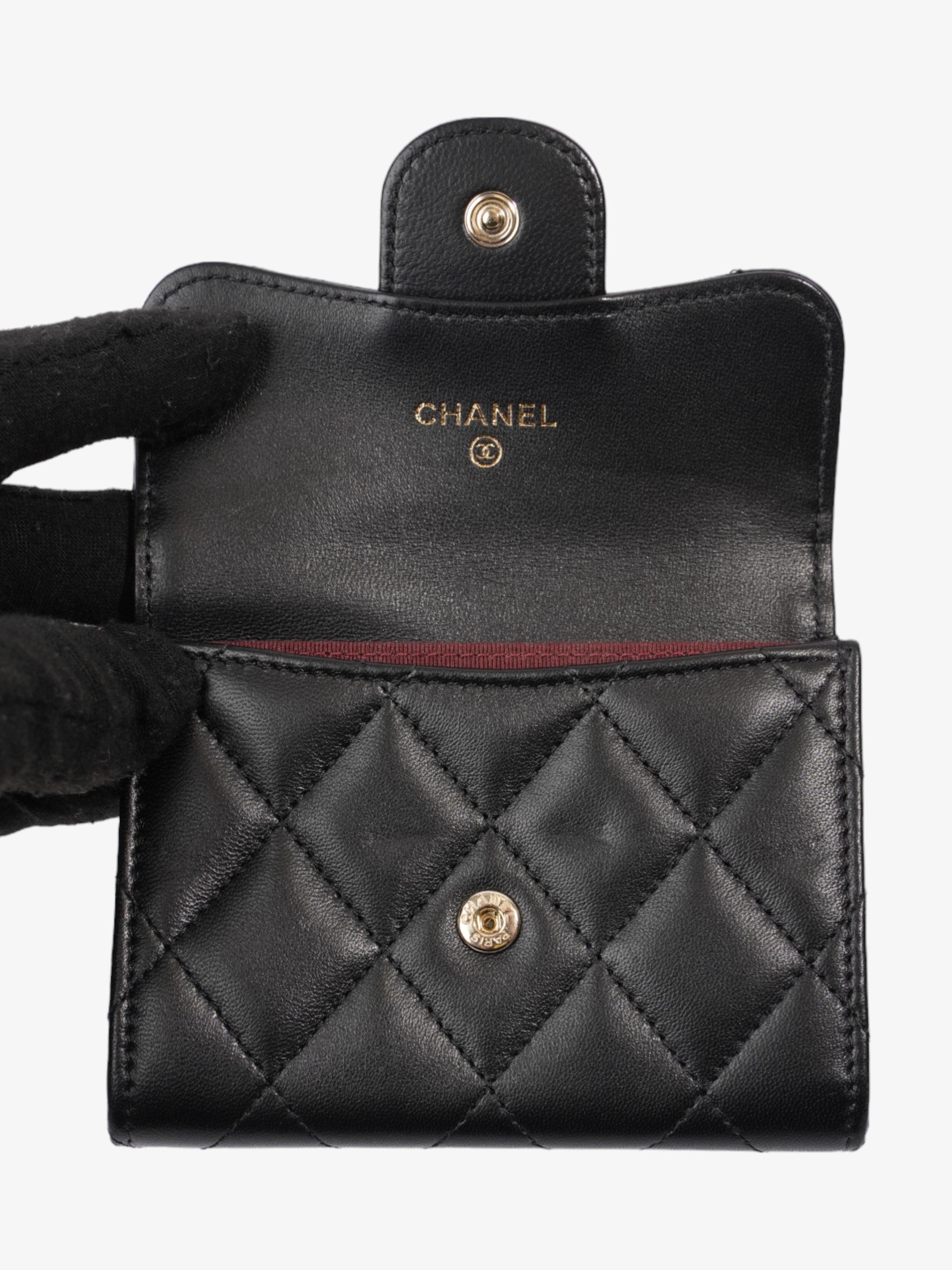 Chanel Classic Flap Card Holder Black Lambskin Leather