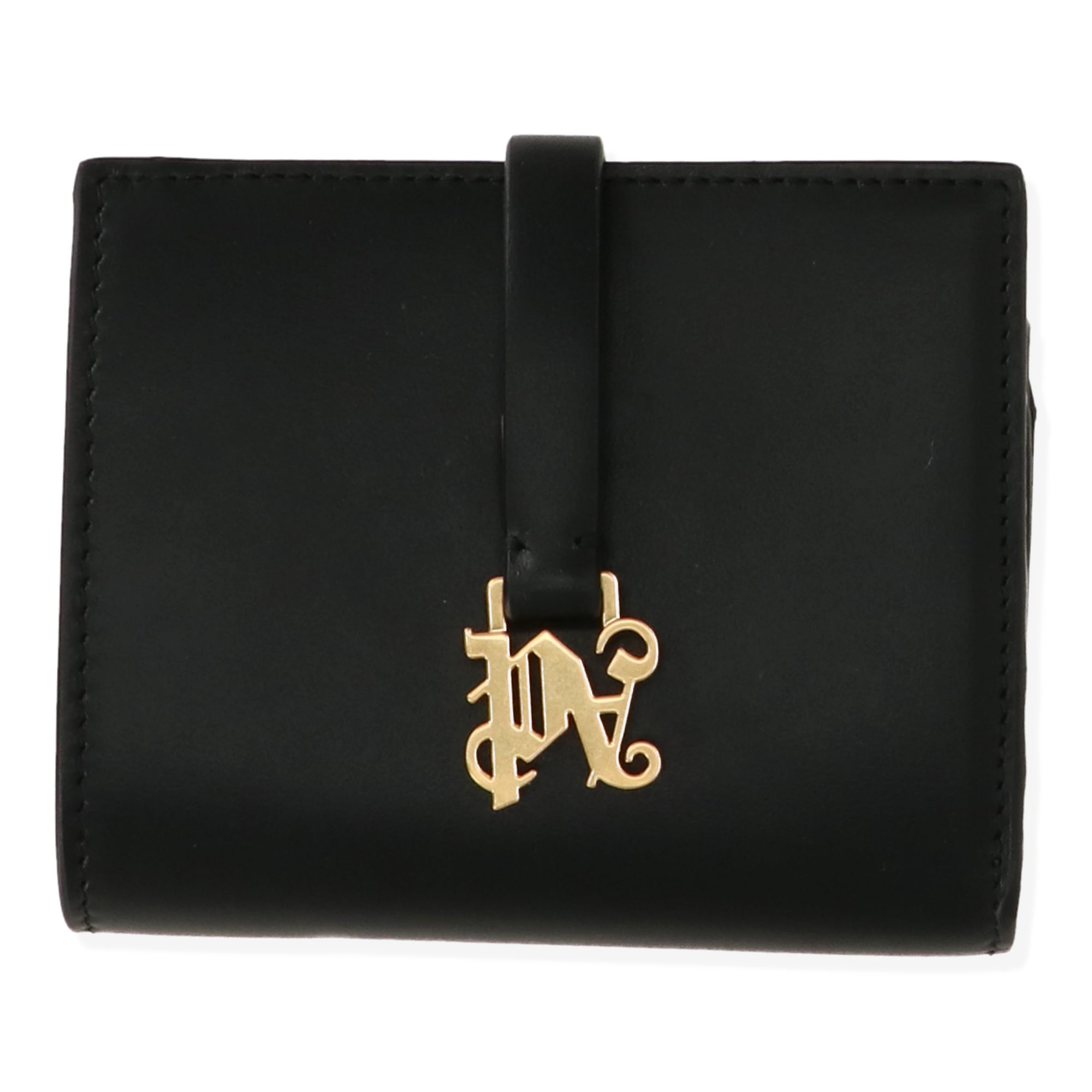 Palm Angels Womens Black/Gold Wallet