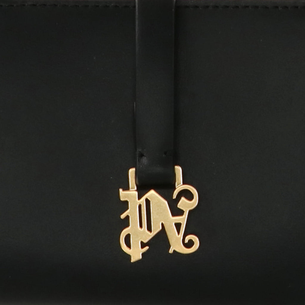 Palm Angels Womens Black/Gold Wallet