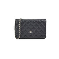 Chanel Caviar Wallet On Chain WOC Black