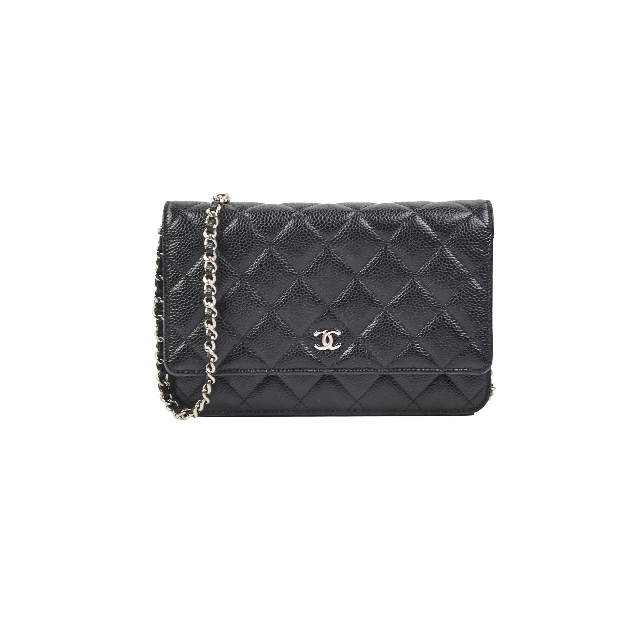 Chanel Caviar Wallet On Chain WOC Black