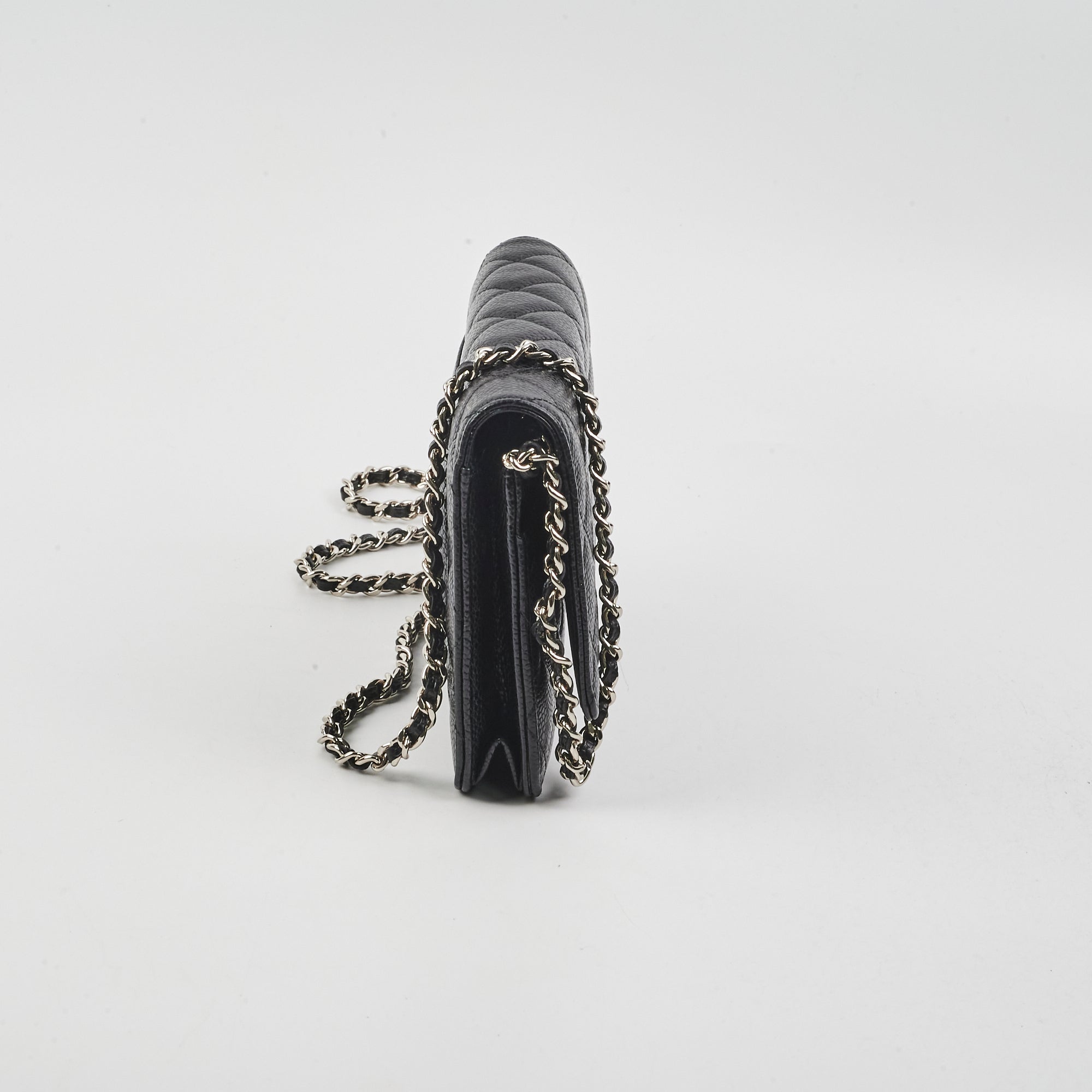 Chanel Caviar Wallet On Chain WOC Black