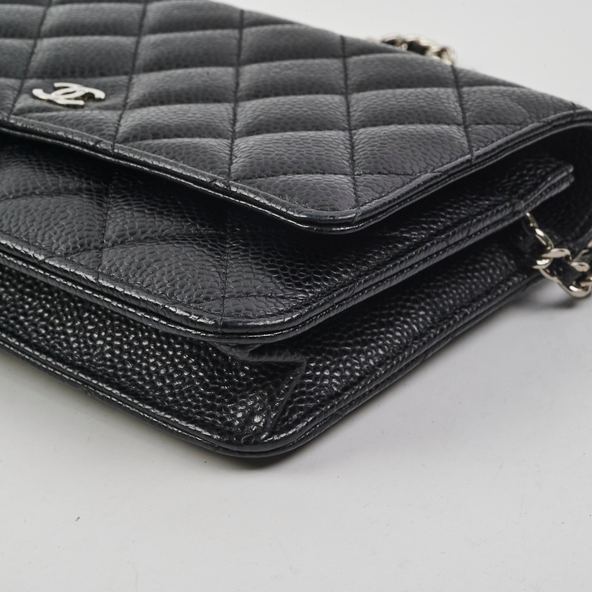 Chanel Caviar Wallet On Chain WOC Black