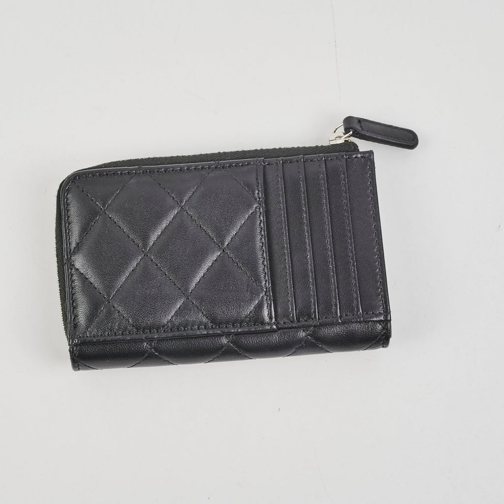 Chanel Zipper Card Holder Black