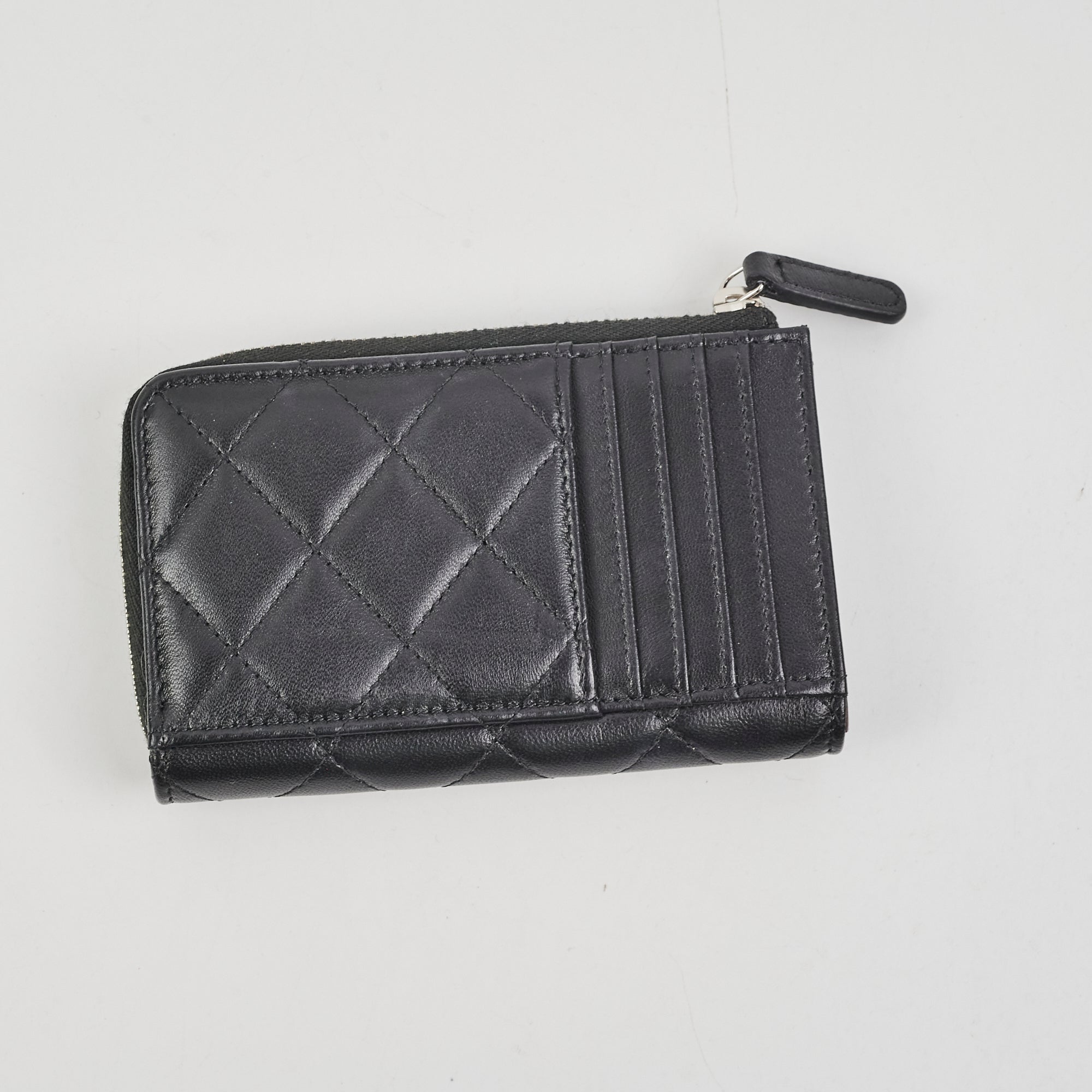 Chanel Zipper Card Holder Black