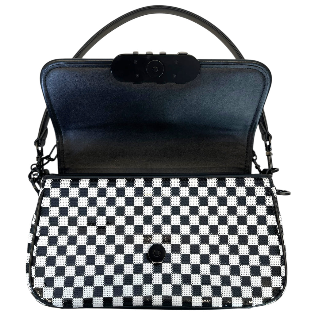 Michael Kors Parker Medium Sequined Checkerboard Shoulder Bag