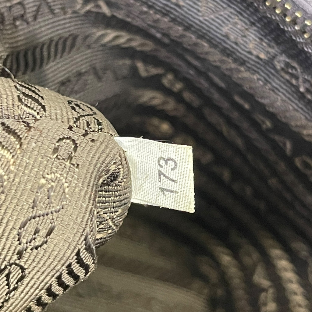 Prada Grey Vitello Shine Bauletto Bag