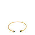 Piaget 18K Rose Gold Possession Open Bangle with Malachite Cabochon Bracelet 16