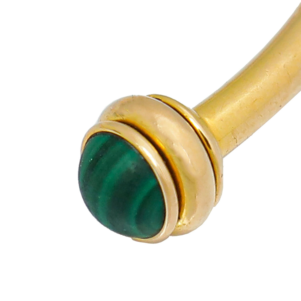Piaget 18K Rose Gold Possession Open Bangle with Malachite Cabochon Bracelet 16