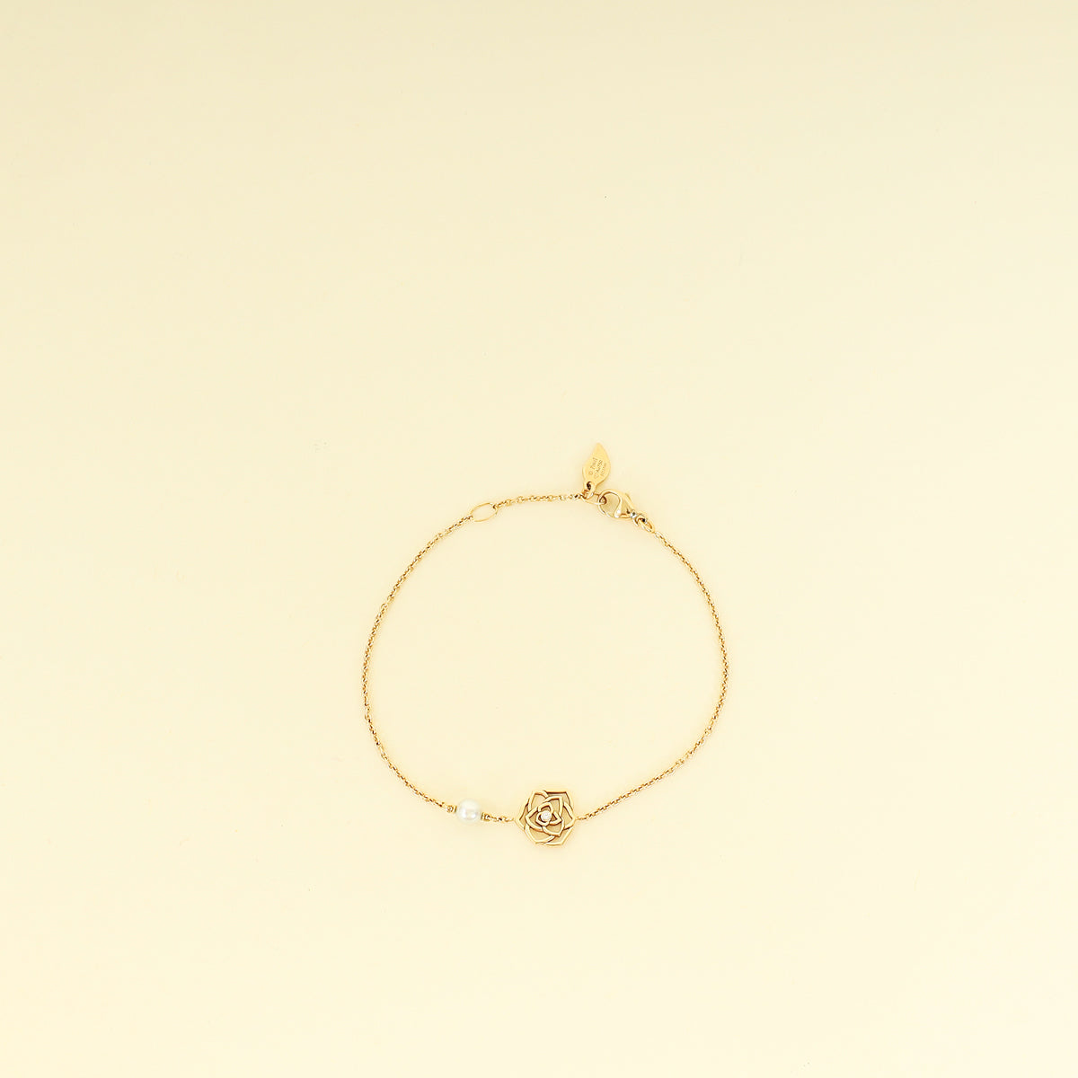Piaget 18K Rose Gold Rose Pearl Diamond Chain Bracelet