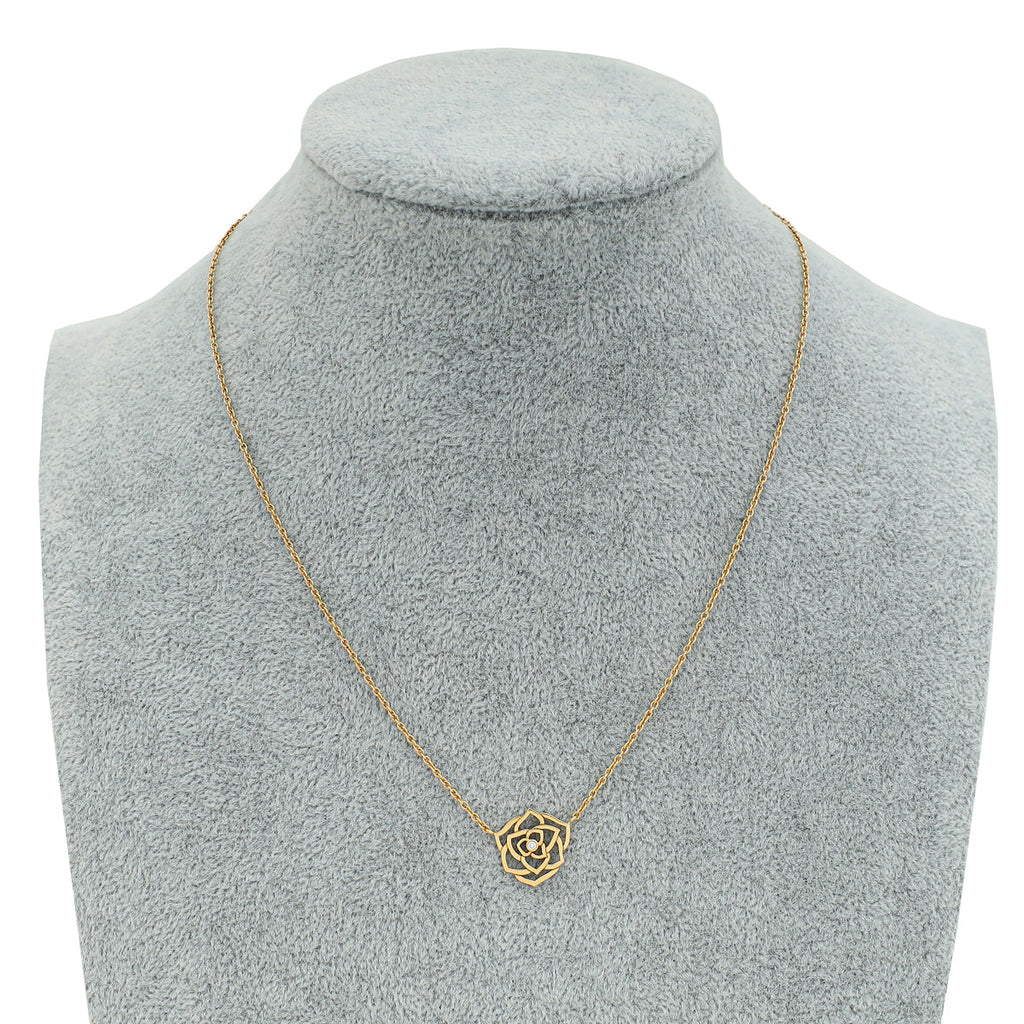 Piaget 18K Rose Gold Diamond Rose Pendant Necklace