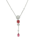 Piaget 18K White Gold Diamonds Tourmaline Rose Necklace
